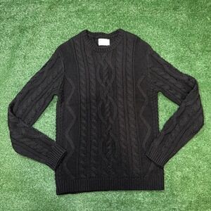 ASOS Black Knit Essential Corded Sweater Men's Small